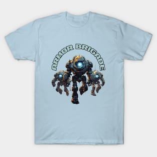 Futuristic Battle Robots Names of Power Armor Brigade T-Shirt